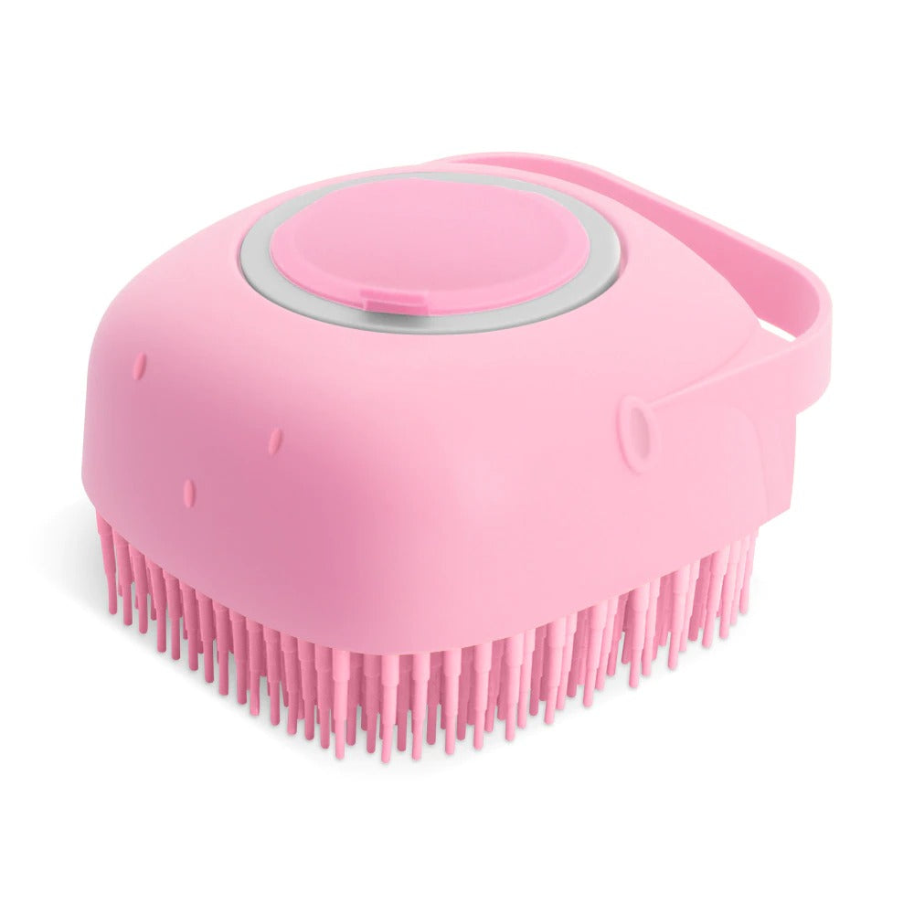 Brosse de massage et shampoing pour chien et chat – Brosse de toilettage et de bain en silicone doux pour poils courts